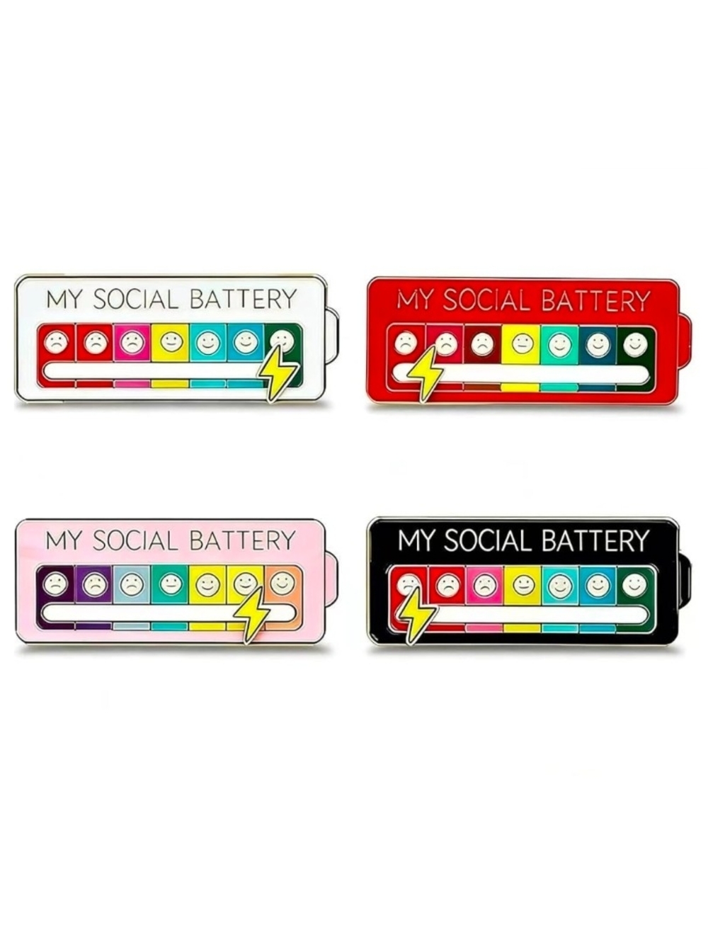 My Social Battery Enamel Pin - Pick 1 Color